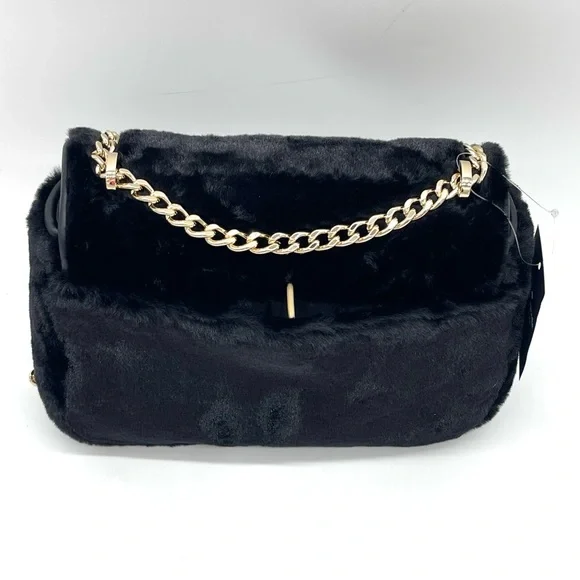 Kate Spade Faux Fur Small Crossbody Bag Black